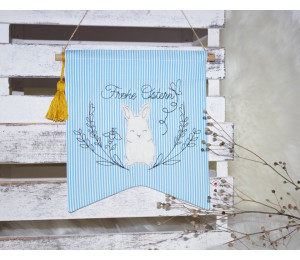 Stickdatei ITH Wimpel wenden Fahne blanko